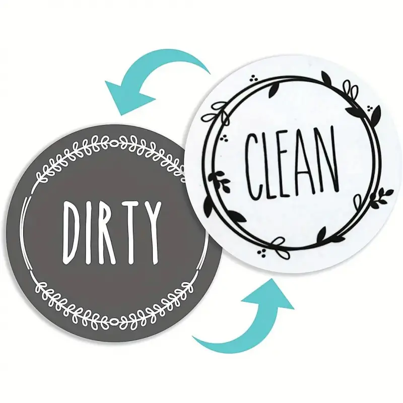 Dishwasher Magnet Clean Dirty Sign, Farmhouse Rustic Clean Dirty Magnet for Dishwasher, Dirty Clean Dishwasher Magnet, Double-Sided Clean Dirty Sign, Home Decor