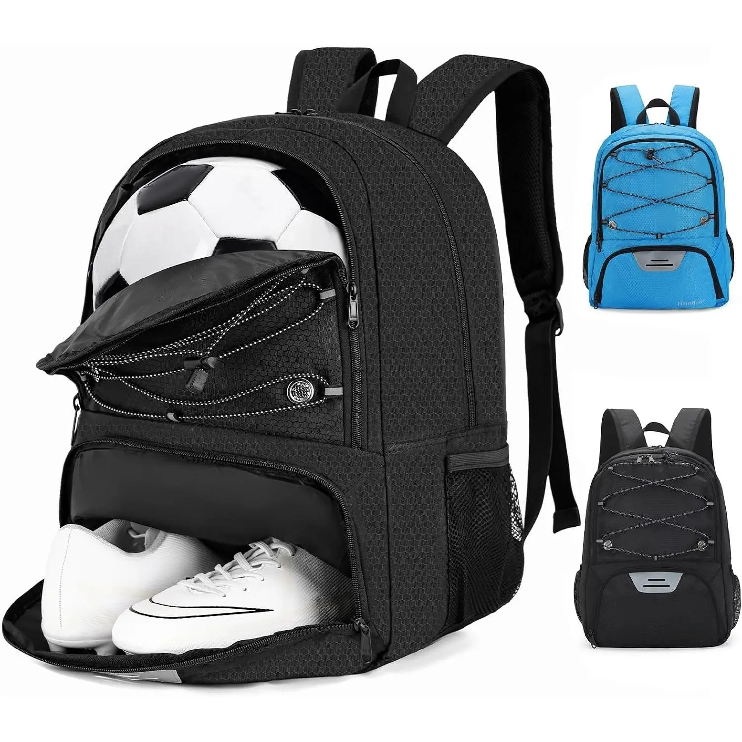 Soccer Backpack,Soccer Bag with Ball Holder and Cleat Compartment | Water resistant  equipment bag for basketball, volleyball, football gear, cleats and youth team