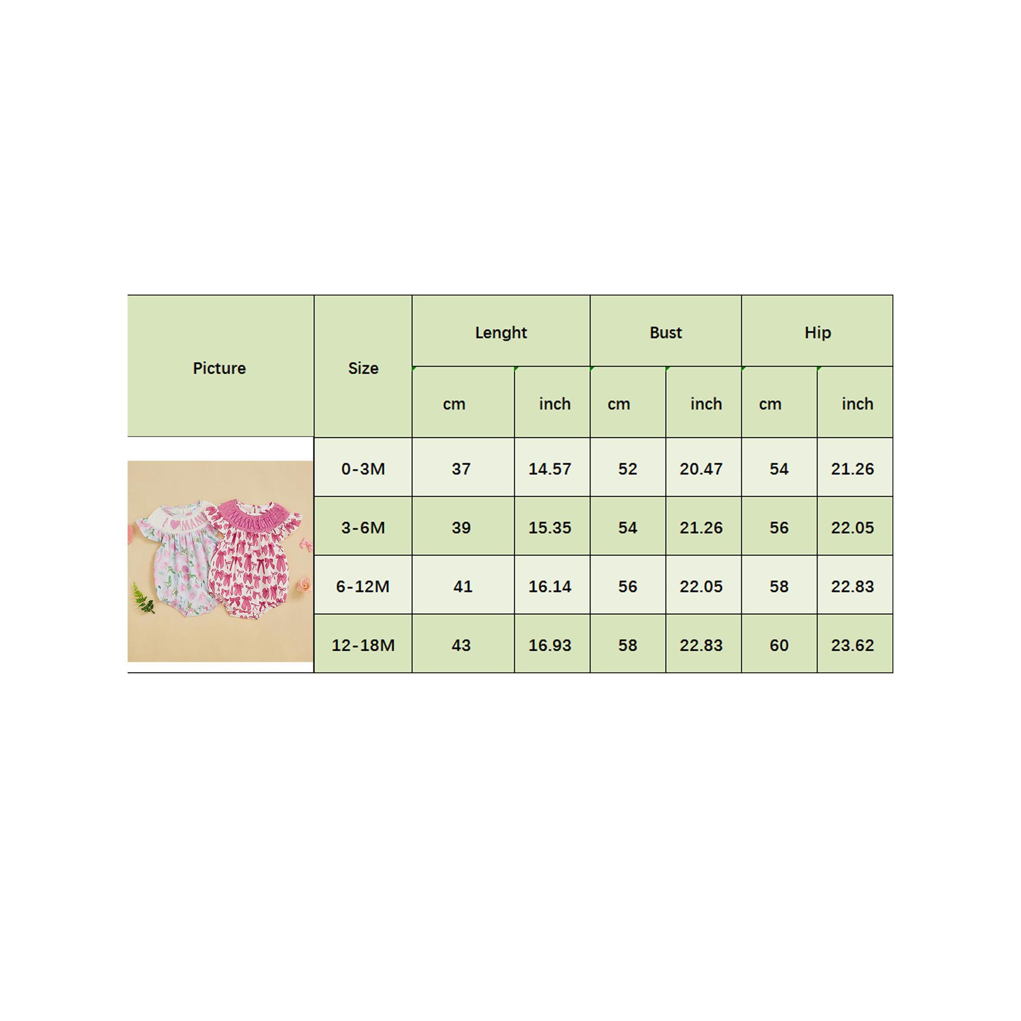 Newborn Baby Girl Summer Outfits Floral Mamas Girl Smocked Bubble Romper Fly Sleeve Onesie Bodysuit Mothers Day Clothes