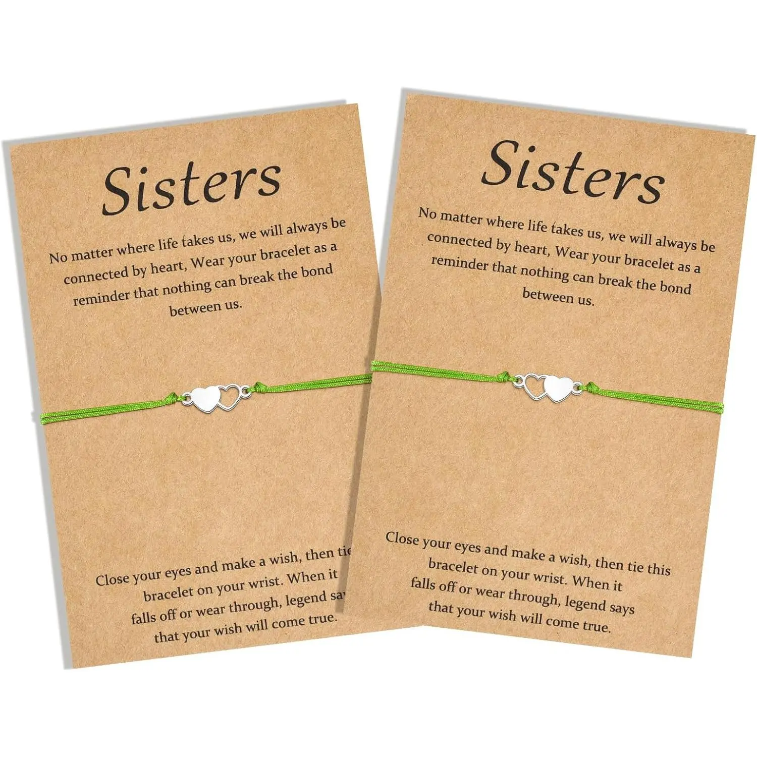 2/3/4 Pcs Sisters Bracelet, Sisters Gifts from Sister, Matching Heart Long Distance Bracelets,  for Girls Teenagers  to School Birthday Gifts