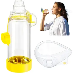 Inhaler Spacer - for Children and Adults, Medical Grade mask Design, Colorful Options, Home School Travel, Easy to Clean - Nessi OTC Spacer (Yellow, Adult)