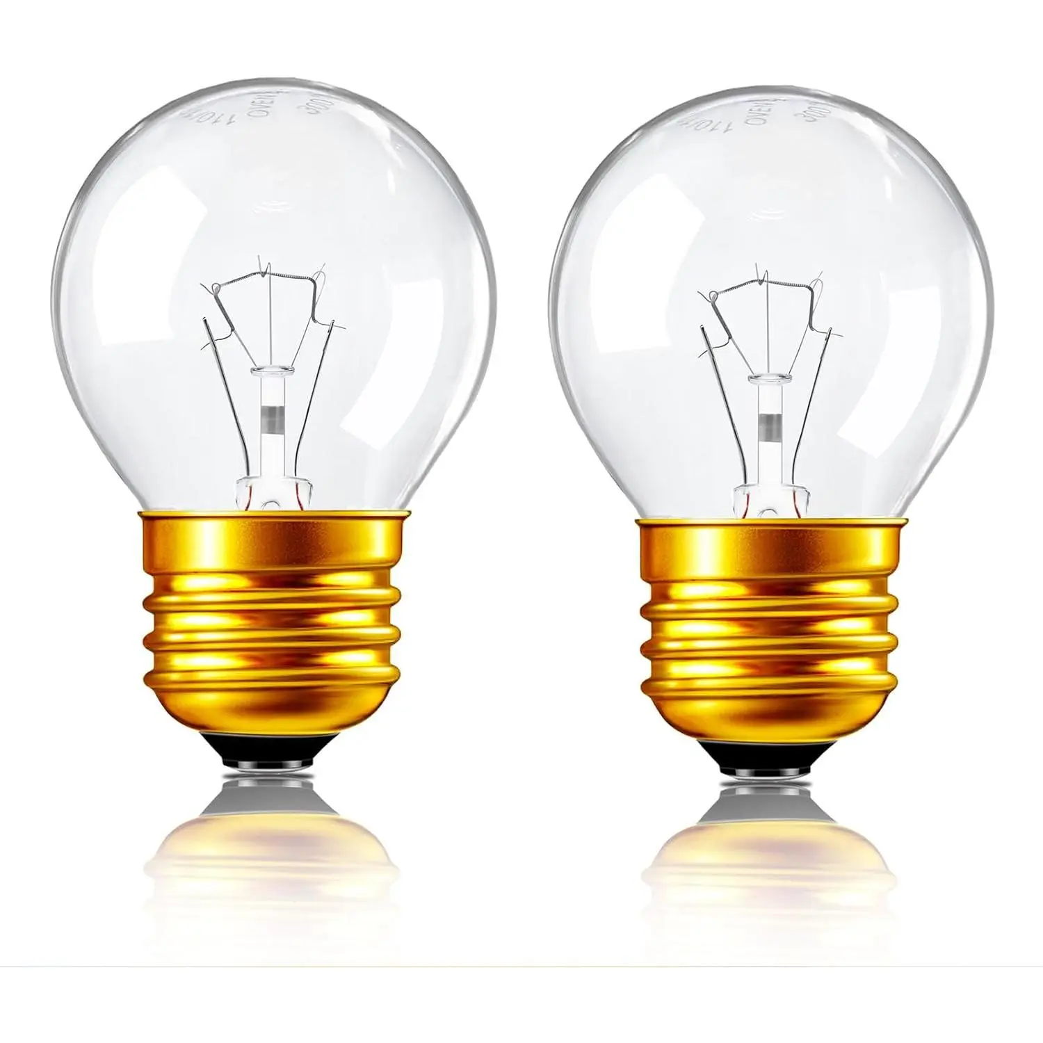 40 Watt Oven Light Bulb G45 E26 120V 500 Fahrenheit Heat Resistant Appliance Bulbs Replacement for Oven, Refrigerator, Microwave-360 Lumens Incandescent Blubs-2700K Warm White Dimmable (Pack of 2)