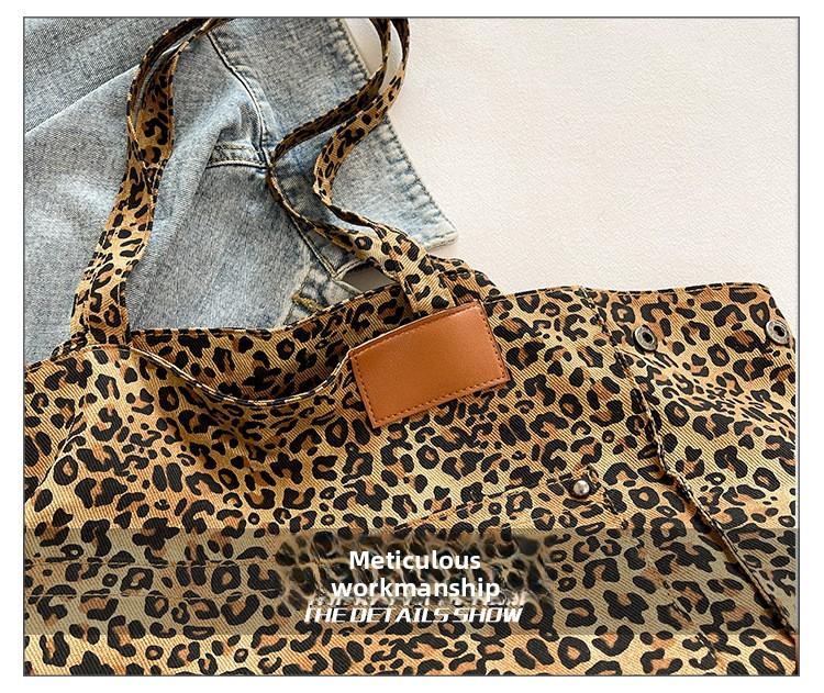Leopard Graphic Tote Bag, Large Capacity Shoulder Bag for Women, Casual Trendy Versatile High-quality Daily Commuting Bag, Girl Fashionable Shopping Bag