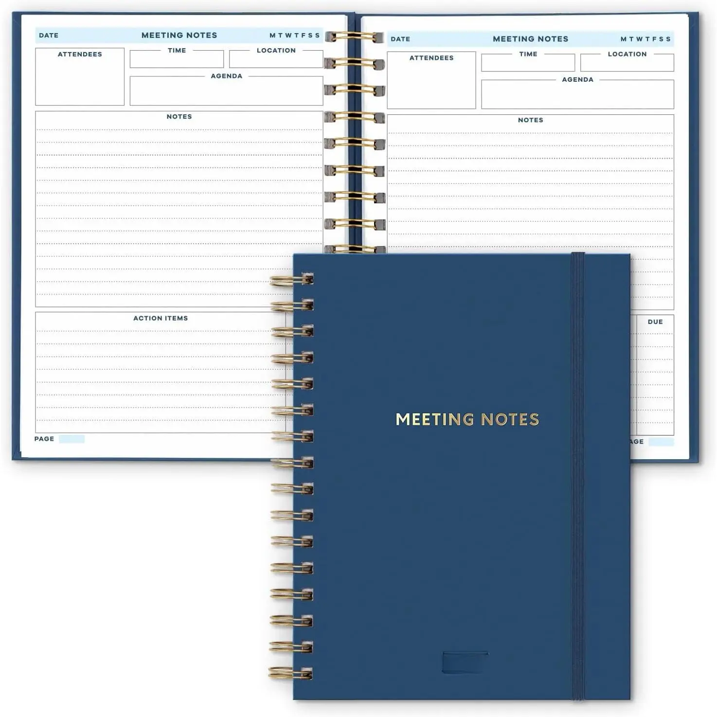 SO Medium Professional Meeting Notebook for Work, 6.4"x8.4" - 168 Pages Task Org Journal with Agenda Layout & Action Items, Office Business Scheduler Organizer