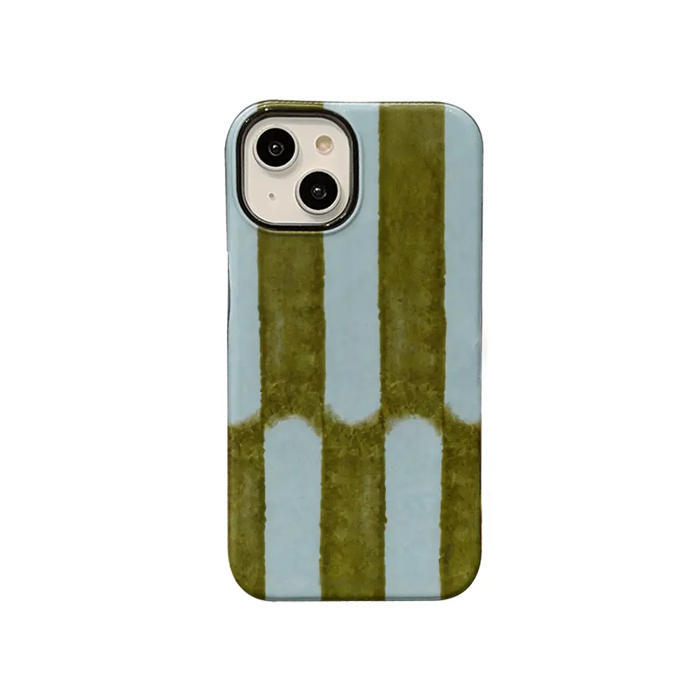 Muted Sage Vertical Stripe Arch Shockproof Custom iPhone Case - Watercolor Neutral Minimalist Shell, Compatible with iPhone 17/16/15/14/13/12/11 Plus Pro Max, Mobile Phone Accessories, Home Decor Gift, Iphone Series