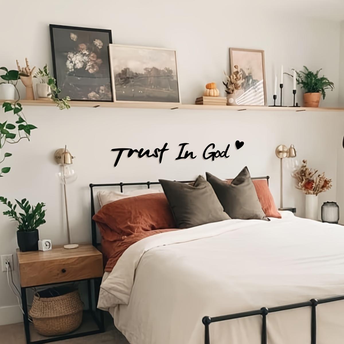 Trust in God Letter Pattern Wall Hanging Decor, Inspirational Wall Hanging Decor for Home, Prayer Room & Farmhouse Decor, s, Art Wall Decoration upside christmas tree pink ribbon peach basket Cowboy Plush Set cleaning  mop  bucket Cordless Travel Vacuum B