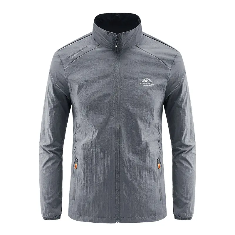 Men's Lightweight Stand Collar Sun Protection Jacket Full Zip UPF Outdoor Sun Skin Coat Breathable Quick Dry Windbreaker Casual Running Hiking Travel Thin Jacket Multiple Colors Available