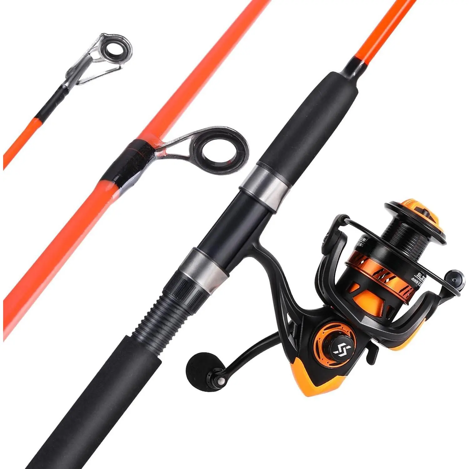 Catfish Fishing Rod and Reel Combo, 2- Spinning Combo, Durable Graphite & Glass Blanks Fishing Pole for Crappie