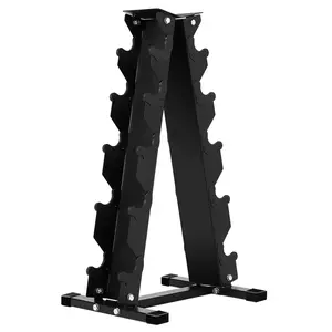 Large Capacity Dumbbell Rack Stand for Home Gym – Rust-Resistant Coated Weight Organizer – Non-Slip Stable Base – Ideal for Strength Training Equipment, Anti-Slip Foot Covers, Durability