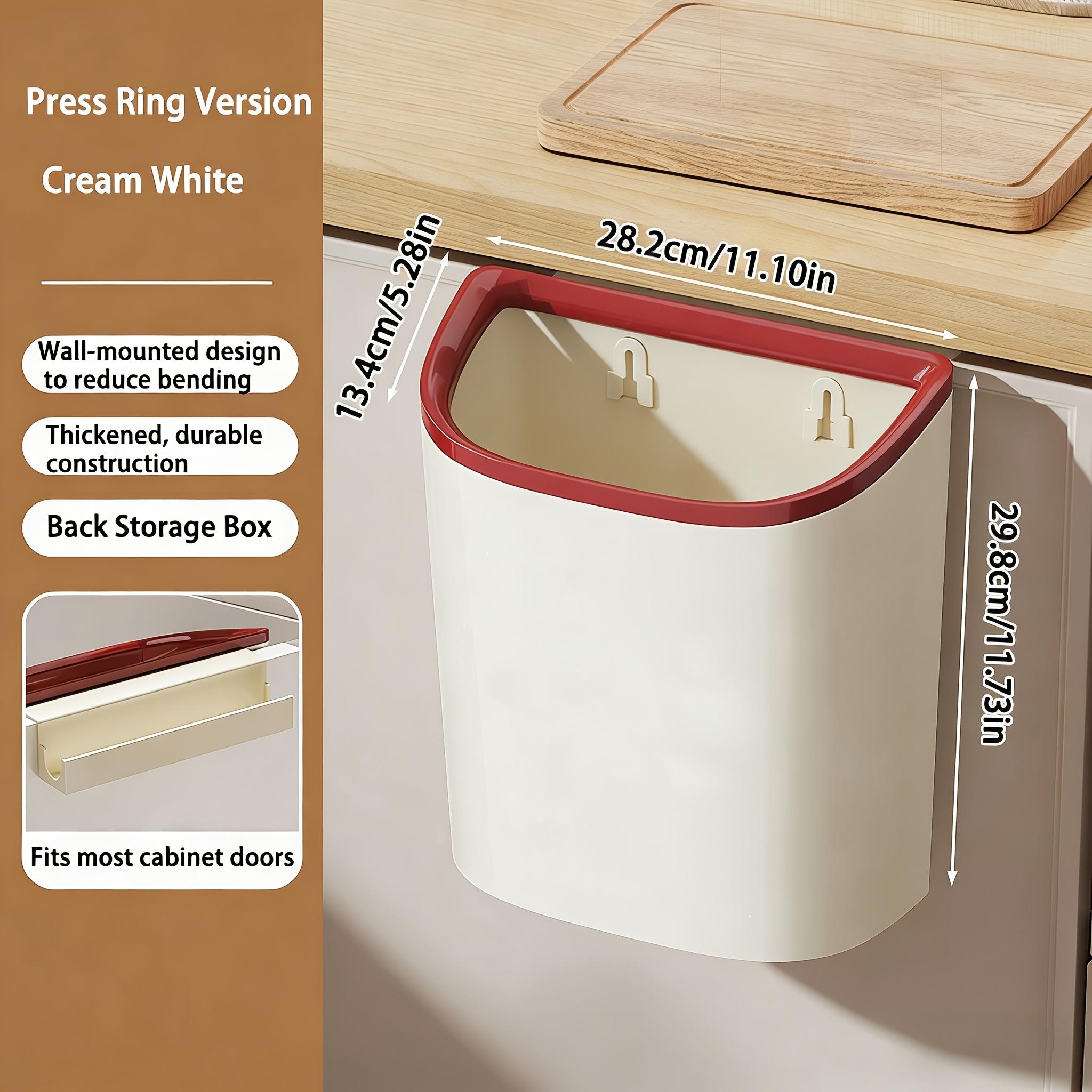 2.91gal Wall-Mounted Kitchen Trash Can, Kitchen Compost Bin, Slim Kitchen Waste Bin, Square Plastic Hanging Trash Can, Suitable for Home Use Under the Sink, Kitchen, Desk, Office, Dormitory, Powder Room, RV