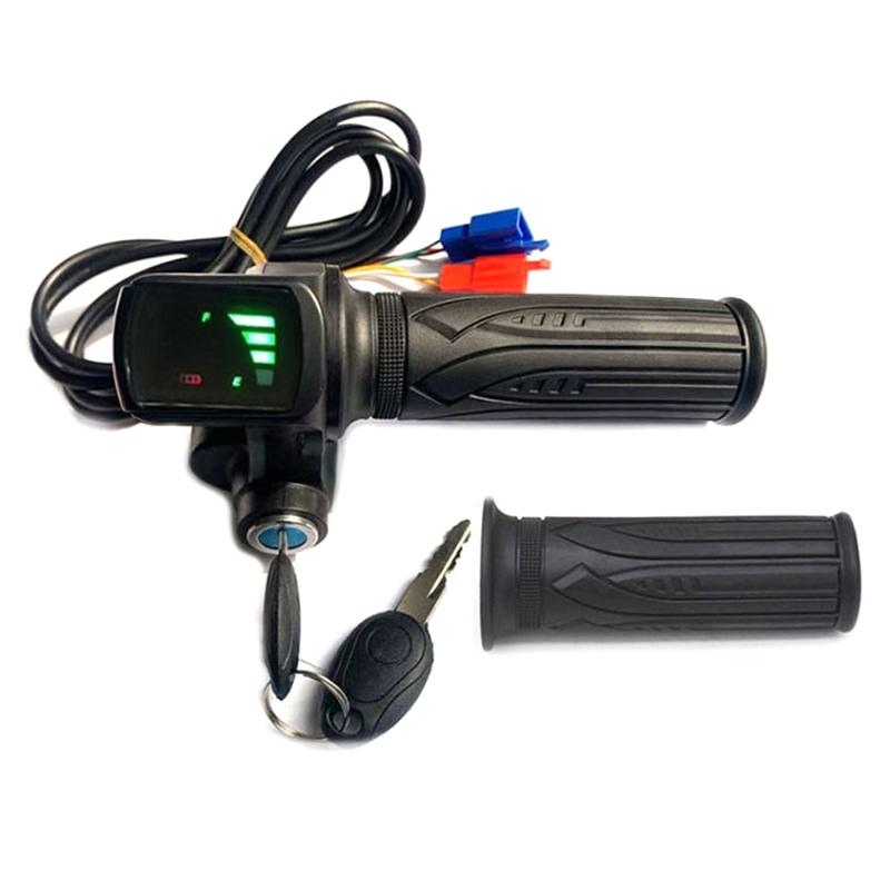 Electric Bike Throttle 36V48V Accelerator for E-bike/Electric Scooter Accessory Throttle Handlebar with LED Display