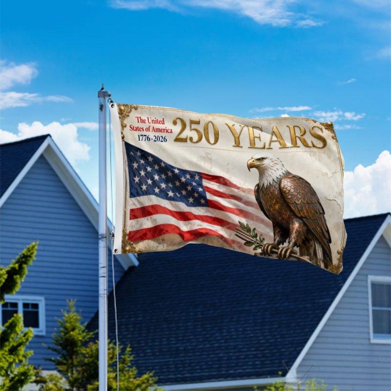 1pc 1776-2026 250th Anniversary American Flag for Ship, House and Party Decorations, American Flag Decorations, Anniversary Celebrations, Yard Decorations, Anniversary Celebration Decor, Yard Display Flag, Large Outdoor Flag, Anniversary Edition Flag
