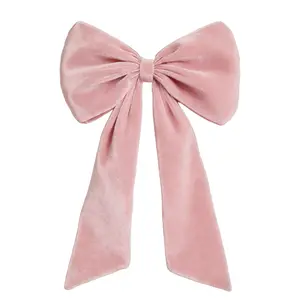 40×24in Preformed Giant Soft Fabric Wall Bow, Reusable Oversized Decor Bow for Bedroom Nursery Wedding Party Backdrop Decor