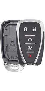 Key Fob Shell Case Replacement Fits for Chevy Cruze Malibu Equinox Sonic Impala GMC Terrain Buick Lacrosse 2011-2016 Keyless Remote Control 5 Button Flip Key Pad Cover OHT01060512