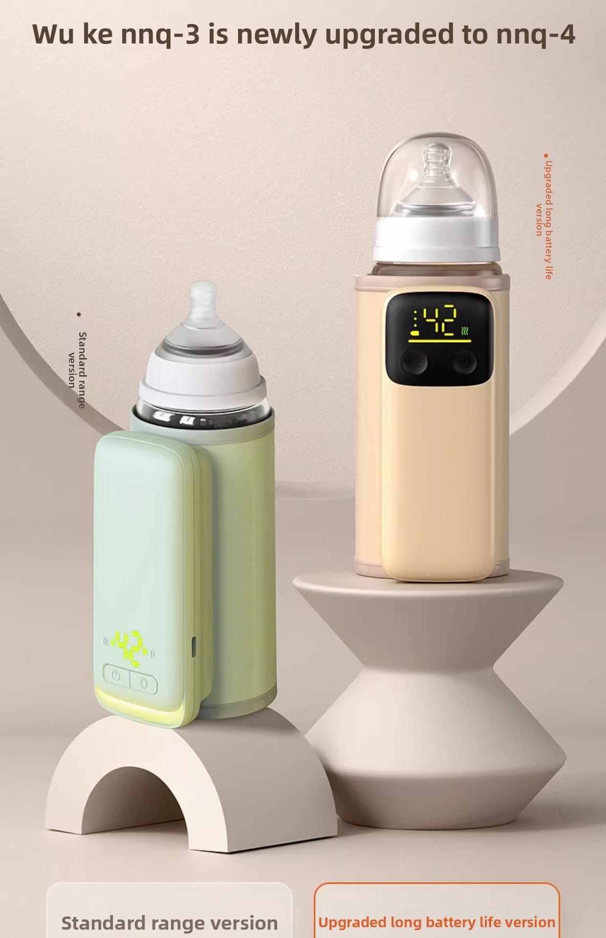 Baby bottle insulation cover with battery storage, portable for outdoor use, waterless heating, wireless constant temperature, rechargeable milk warmer