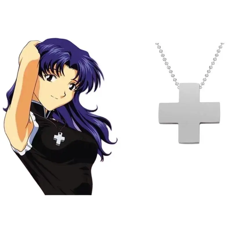 Neon Genesis Evangelion Katsuragi Misatodi Henme Character Peripherals Stainless Steel Necklace Pendant Party cosplay props