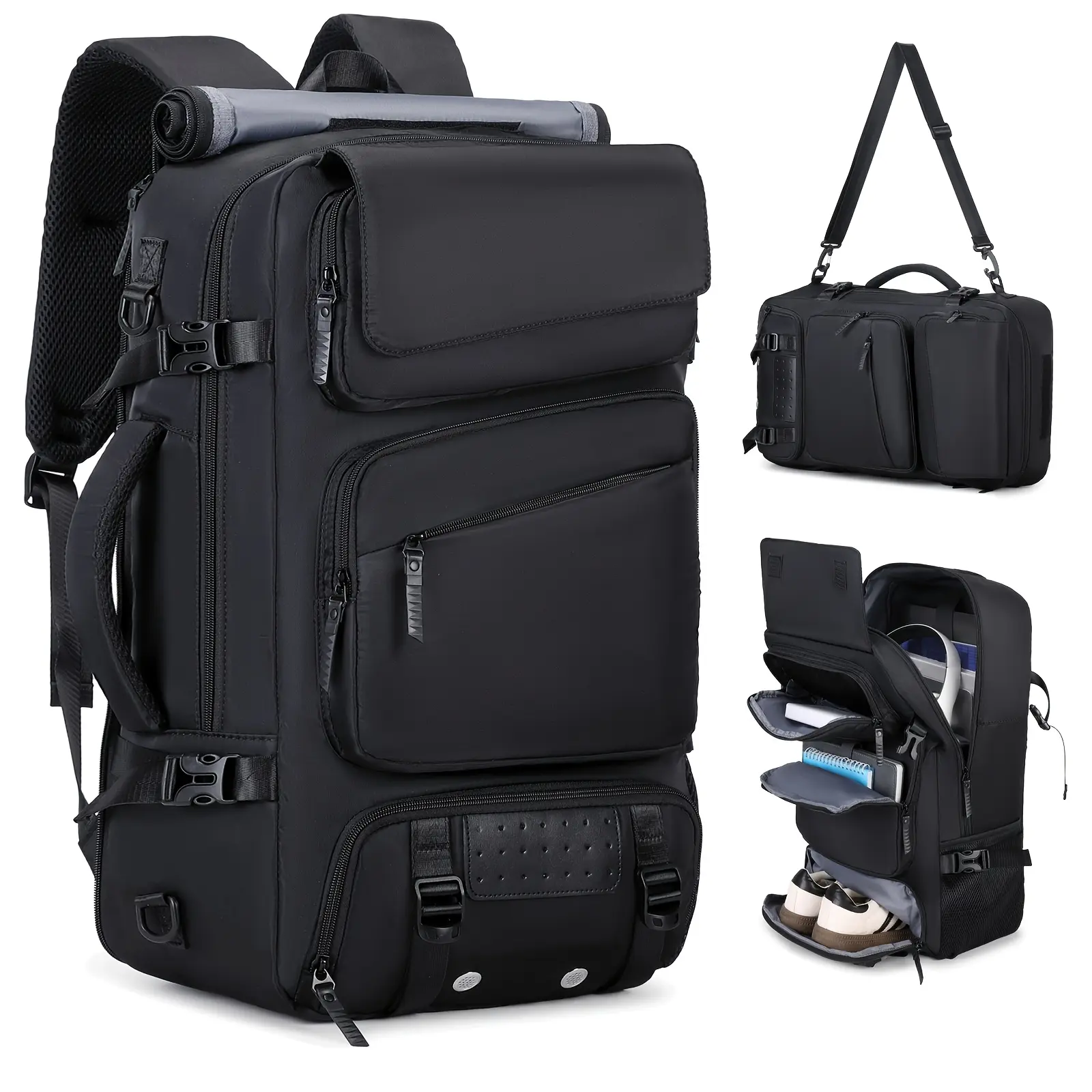 Large Capacity Travel Backpack Suitable for Both Men And Women, Designed for Carry-On Use And Approved by Airlines. It Features a Compartment for Shoes And Can Accommodate a 17.3-Inch Laptop, Making It Ideal for Business, Work, Gym
