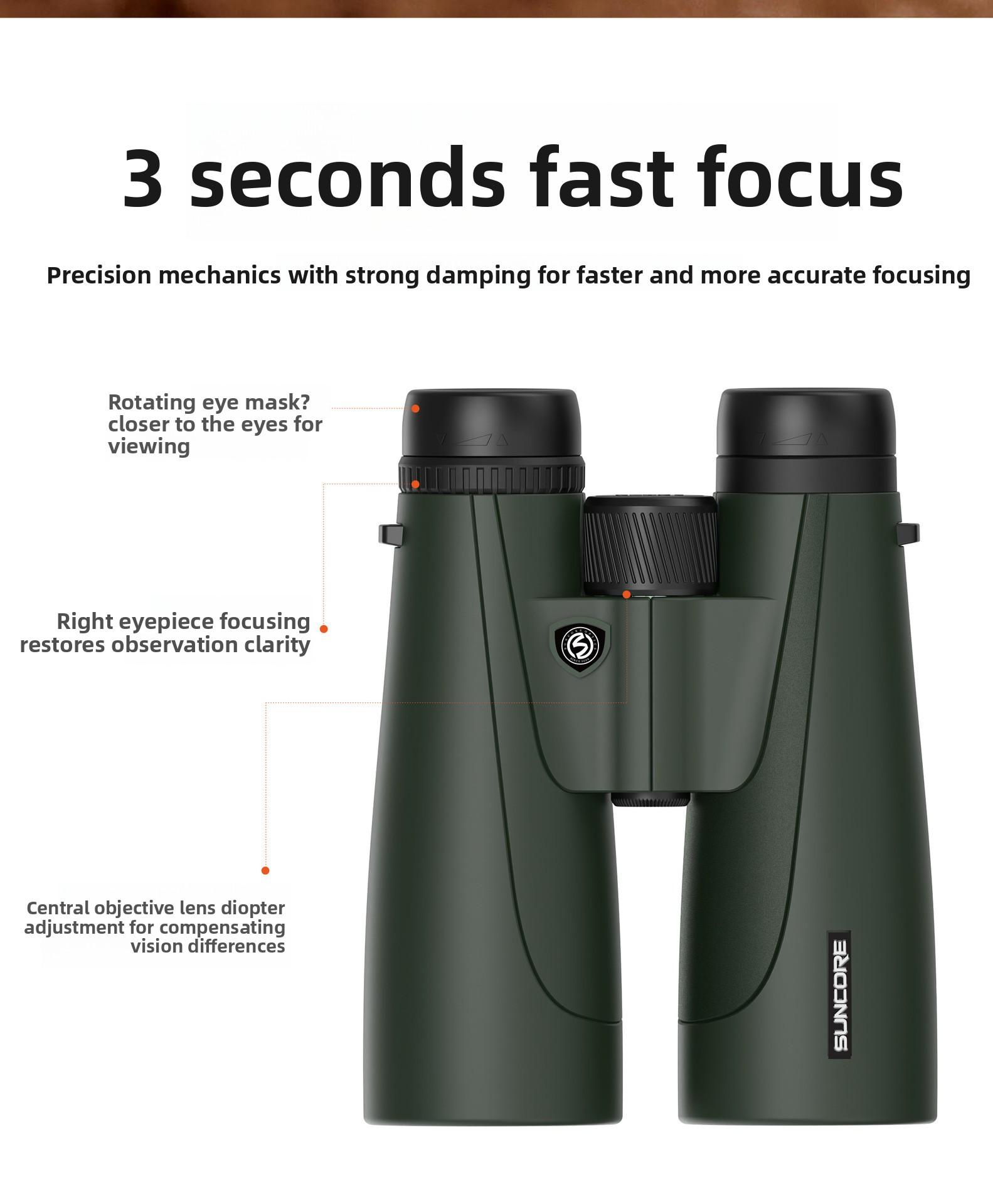 15x52 UHD Binoculars HighWeekly Deals Magnification for Bird Watching & Distant Details23mm Large Eyepieces BAK4 Prism for Low LightNature Lovers Telescopic Hiking Essentials