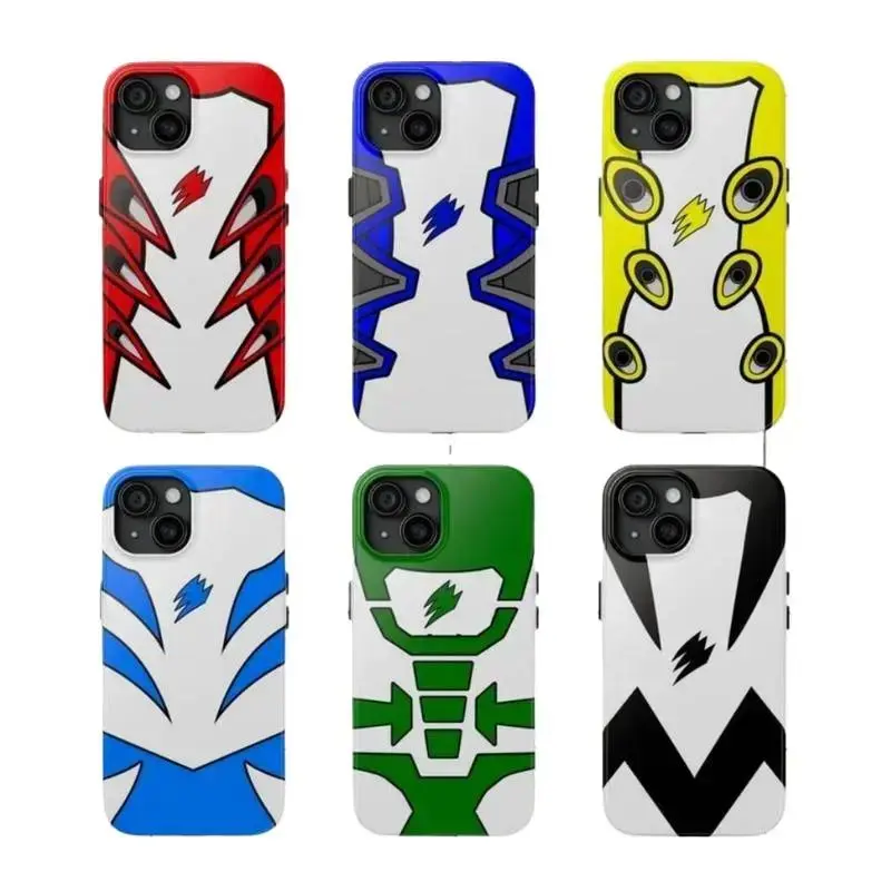 Second Edition Power Rangers Jungle Force Nostalgic 90s Superhero Action Tokusatsu TV Series Fan Merch Aesthetic Heavy Duty Tough Cover Suitable for iPhone 17-11 Pro Max/Plus and  Samsung Galaxy S23-25