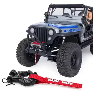 RC Car Metal Winch Hook with Pull Strap, Compatible with 1/10 Axial Scx10 Traxxas Trx4 Trx6, Rc4wd RC Crawler Accessories