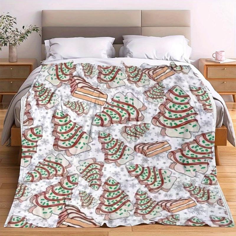 Soft All-Season Flannel Cozy Christmas Tree Cake-Shaped Throw Blanket - Perfect Gift For Sofa, Bed, And Travel Soft All-Season Flannel Cozy Christmas Tree Cake-Shaped Throw Blanket - Perfect Gift For Sofa, Bed, And Travel