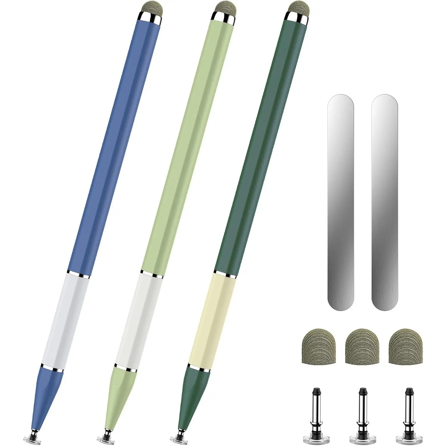 Stylus Pen for Touchscreen,3PCS 2-in-1  Stylus Pen | High Sensitivity & Precision Stylus,Extended Pen  Design,Compatible with  Screens(6 Tips+2  Sheets)