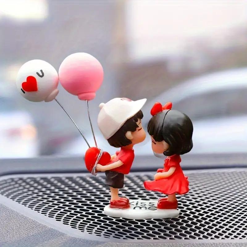 Cute Car Dashboard Decoration, Car Interior Ornament, Car Dashboard Decoration with Balloon, Car Interior Accessories for Women & Men, Car Desktop Decor