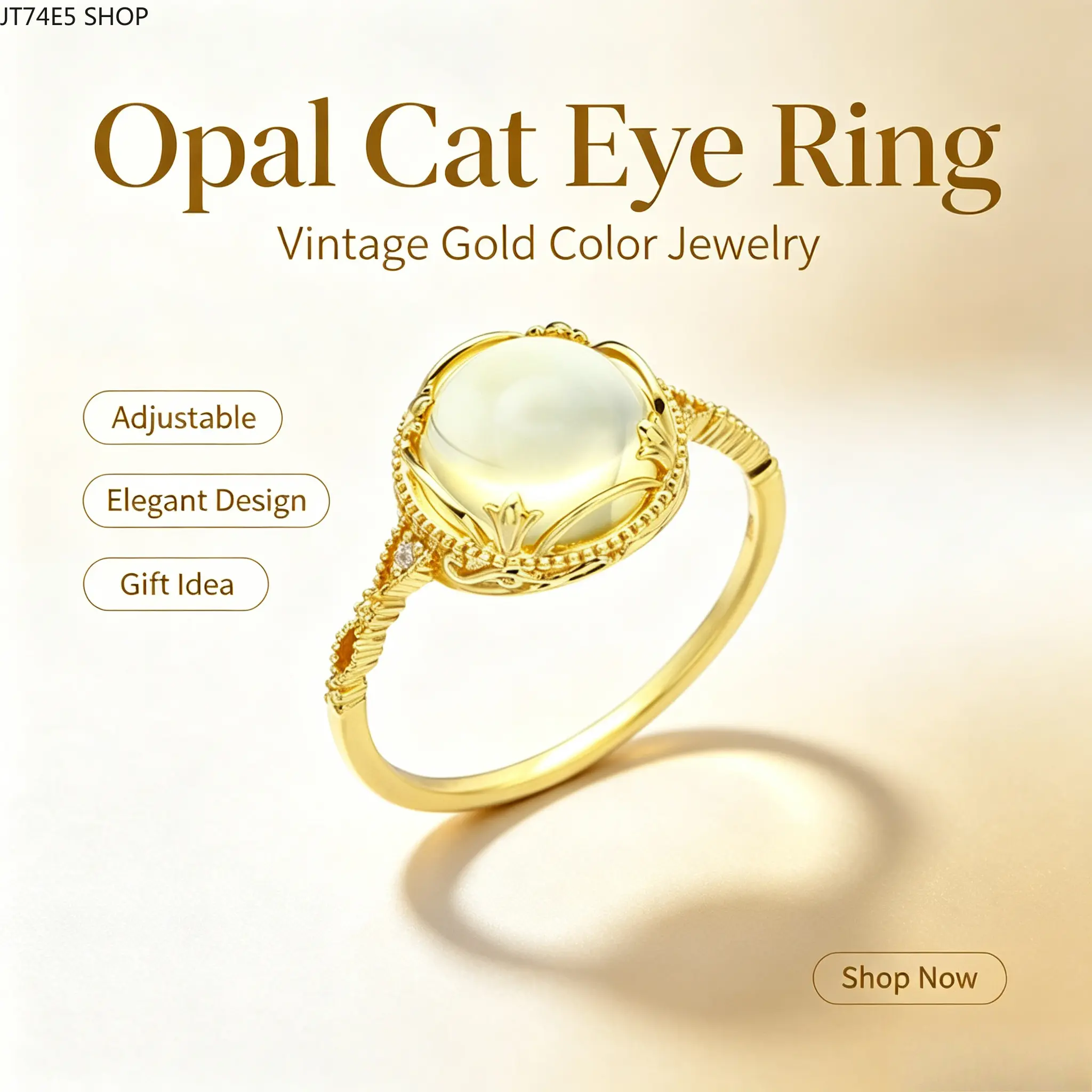 Simple Lace Pattern Citrine Ring, Natural Cabochon Stone Light‑Luxury Versatile Women Ring