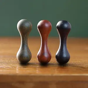 Wood Knucklebone Decompression Toys Polishing Sandalwood Hand Spinner Anxiety Stress Relief Rotate Finger For Party Gift