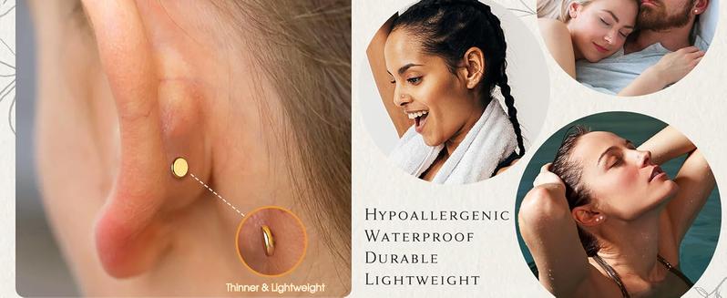 14K Gold Plated Flat Back Stud Earrings - 316L Surgical Steel Internal Thread CZ Stud Piercing Jewelry for Tragus Helix Cartilage Conch Nose Hypoallergenic Lip Monroe Labret Medusa Piercing 16G 18G 14K Gold Plated Flat Back Stud Earrings - 316L Surgical Steel Internal Thread CZ Stud Piercing Jewelry for Tragus Helix Cartilage Conch Nose Hypoallergenic Lip Monroe Labret Medusa Piercing 16G 18G