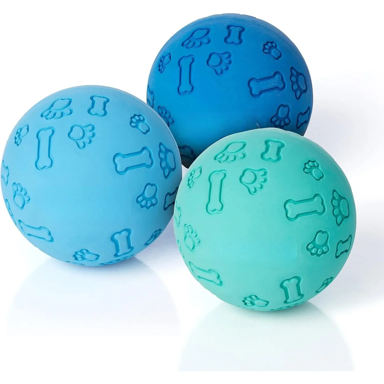 Rubber  Balls for Small and Medium Dogs - Tennis Ball Size - Virtually Indestructible (3 Pack - Cool)