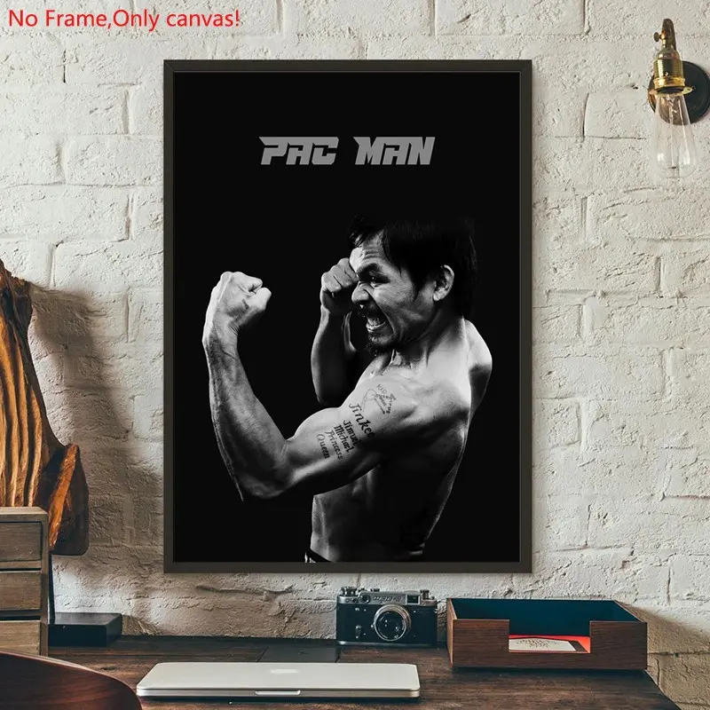 1 piece/set frameless canvas painting print poster, Classic realistic Boxing Sports star art, Manny Pacquiao Boxing Poster, a perfect gift for mixed martial arts loves, ideal gift for bedroom, living room, dorm hallway, kitchen,s mural, wall decoration