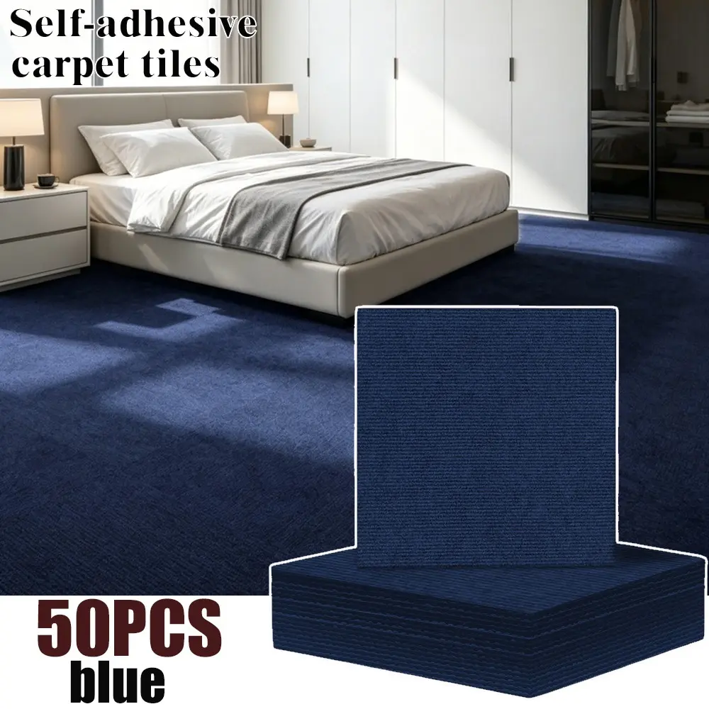50pcs Self-Adhesive Carpet Patches, Sound-Absorbing, Durable & Easy Removal, Ideal for Living Room, Bedroom, Public Spaces