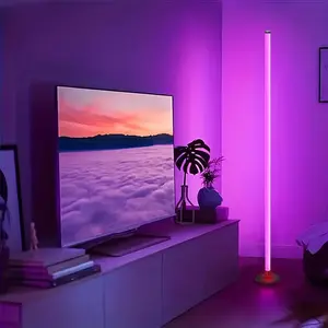 RGBIC Corner Floor Lamp, USB Powered LED Floor Lamp with Remote Control, Color Changing LED Lamp for Living Room & Bedroom