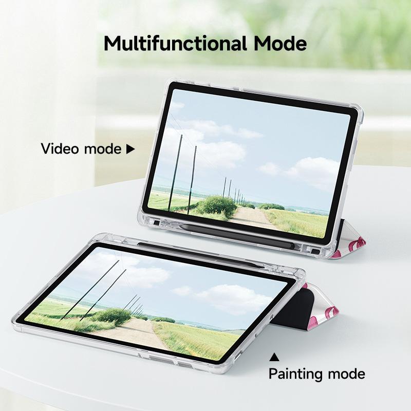 Bowknot Pattern Tablet Case with Pen Slot, 1 Count Auto Sleep/Wake Tablet Protective Cover, Tablet Accessories Compatible with iPad Samsung Galaxy Huawei Matepad Lenovo Tab Xiaomi Pad