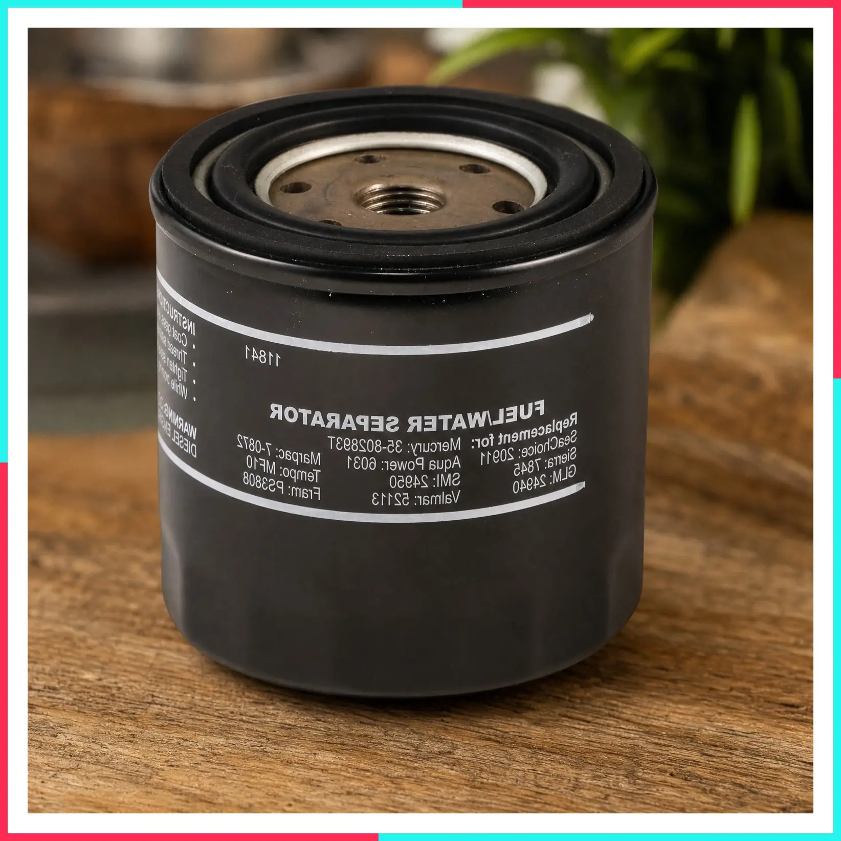 11841-4 Universal 10-Micron Fuel/Water Separator Filter with Double Gasket