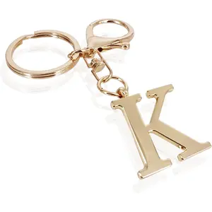 LAXPICOL Gold Letter A-Z Keychain for Women Bag Charms Purse Charms For Handbags Metal Alphabet Initial Letter Keychain