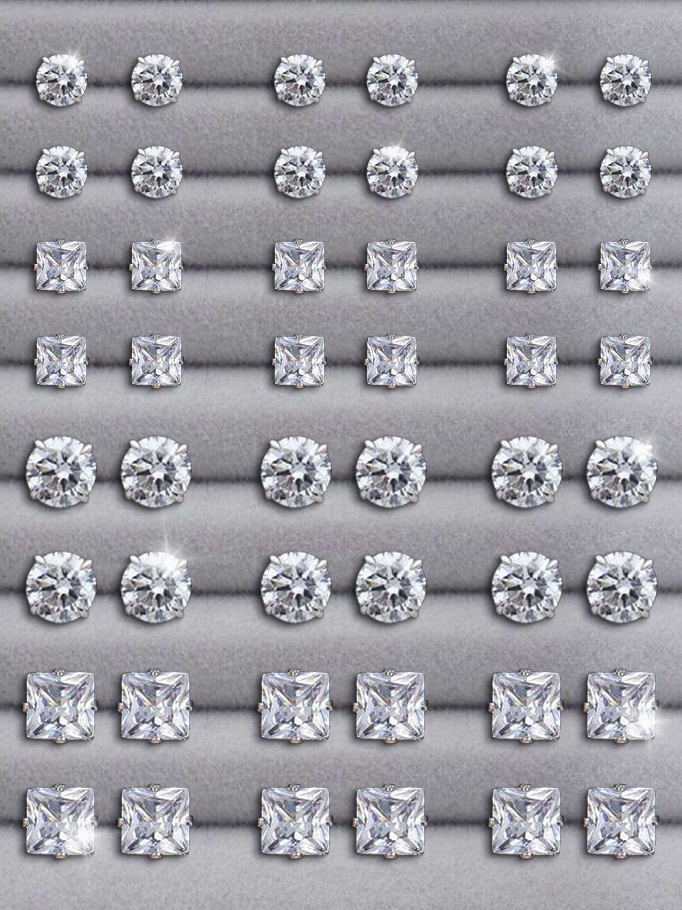 Summer Outfits 2024 Rhinestone Decorated Stud Earrings, Geometric Design Earrings, Trendy Ear Jewelry for Party Clothing Decor, Chic Gift for Women and Girls