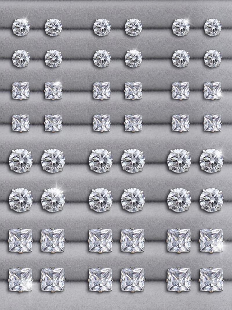 Summer Outfits 2024 Rhinestone Decorated Stud Earrings, Geometric Design Earrings, Trendy Ear Jewelry for Party Clothing Decor, Chic Gift for Women and Girls