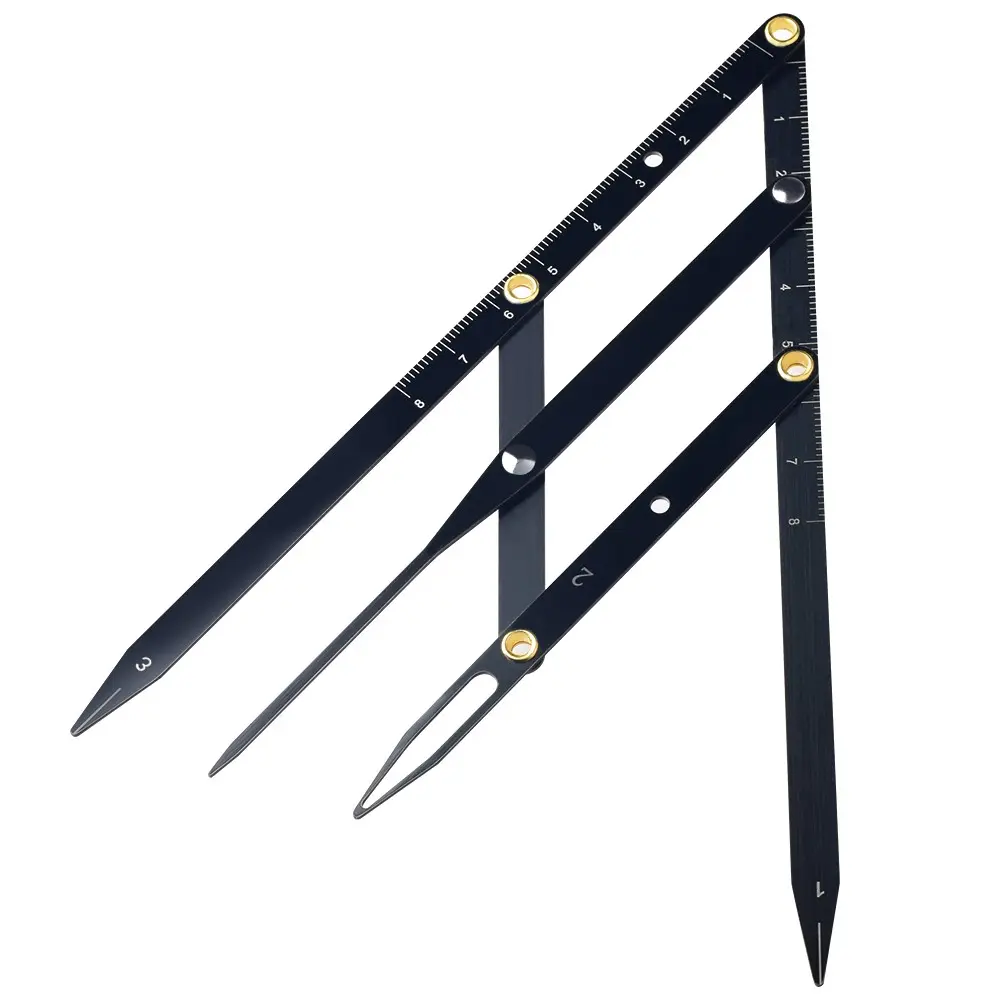 Tattoo Symmetry Measurement Ruler, Stainless Steel Material, Three-Point Alignment, Brow Drawing Aid, Single Item Pack
