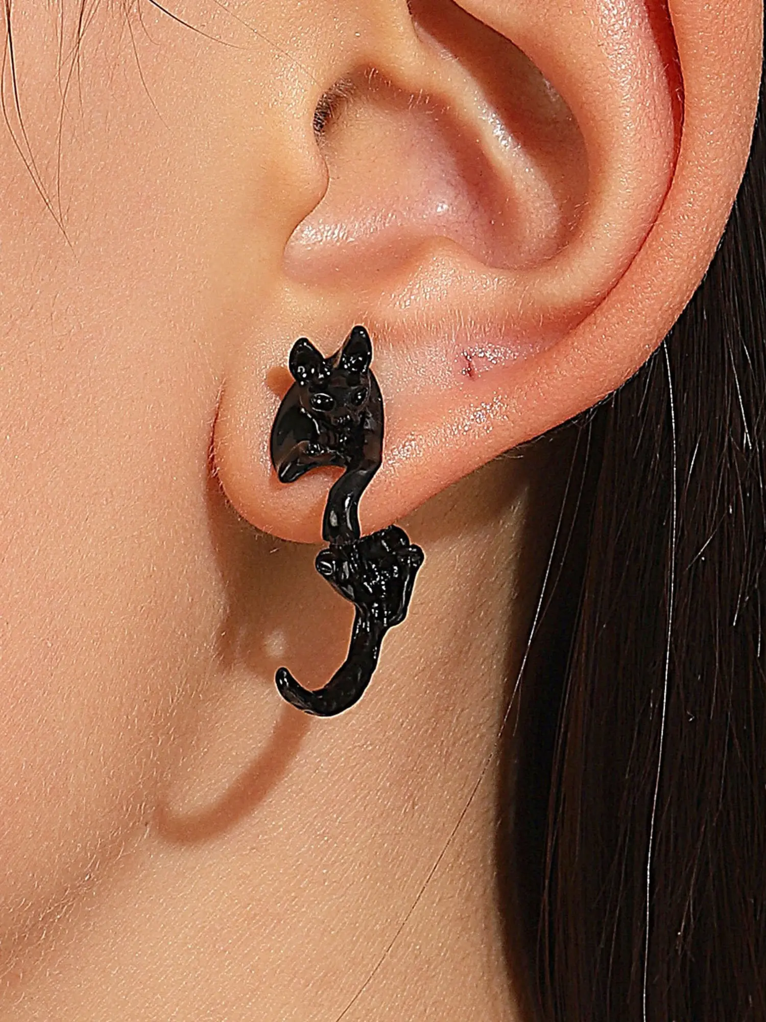10pcs/5pcs/1pc European & American Fashion Youthful 3D Harajuku Leopard Cat Dinosaur Earrings, Alloy Piercing Studs, Unique Ear Jewelry