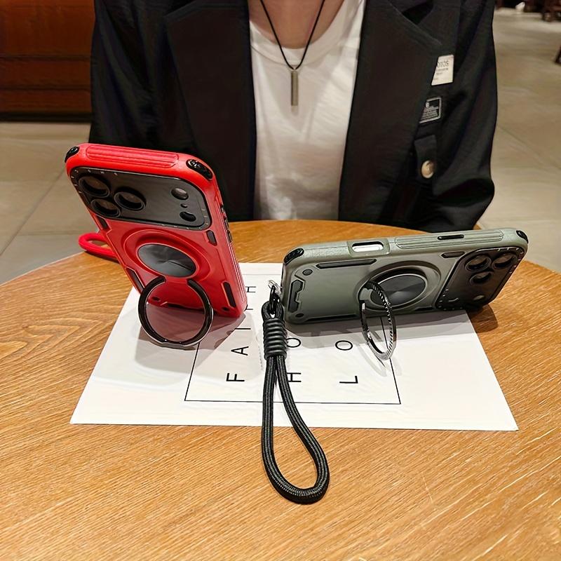 Phone Case: Three-in-one Shockproof and Anti-slip Stand Phone Case with Lanyard, Suitable for iPhone 15/15 Pro Max/16/16 Pro/16 Pro Max/16 Plus/17/17 Pro/17 Air/17 Pro Max. Detachable with a Lanyard for Hand Carrying, Rotatable Stand