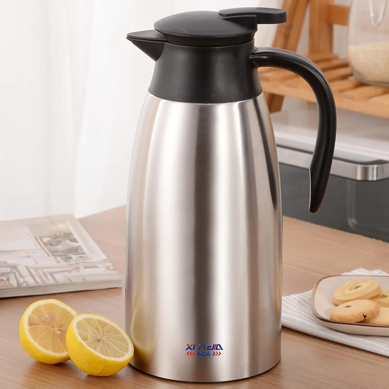 [Stainless steel insulated pot] 1 pc stainless steel insulated pot, double-layer vacuum hot water pot, household insulated cold coffee pot