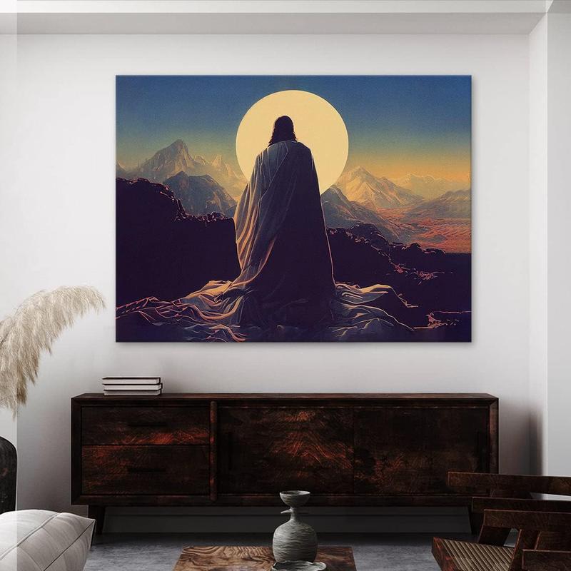 1 Count Sense Canvas Jesus 1 Canvas Art - Home Decor Wall Art Print Poster Painting Large 16x12inch Frameless