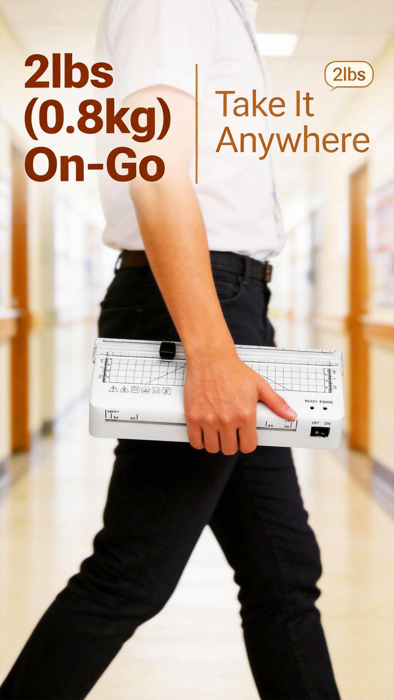 A4 Laminating Machine with Integrated Cutter 60s Warm-Up Never Jam Technology Safe Reliable Mini Laminator for Photos Docs Cards Tags Blue Pink Portable Lightweight 0.8kg Compact Design