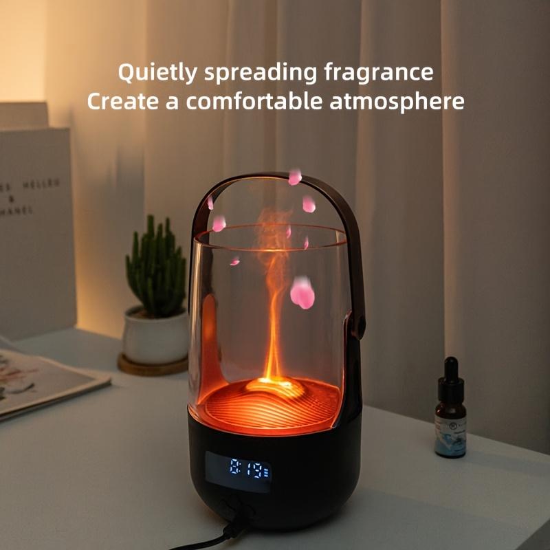 Flickering Flame Diffuser  Vintage 200ML remote control Humidifier with Timer & Auto Shut-Off for Relaxation room decor valentine day gift Smart Aromatherapy Diffuser essential oil aroma diffuser Aroma Diffuser with LED