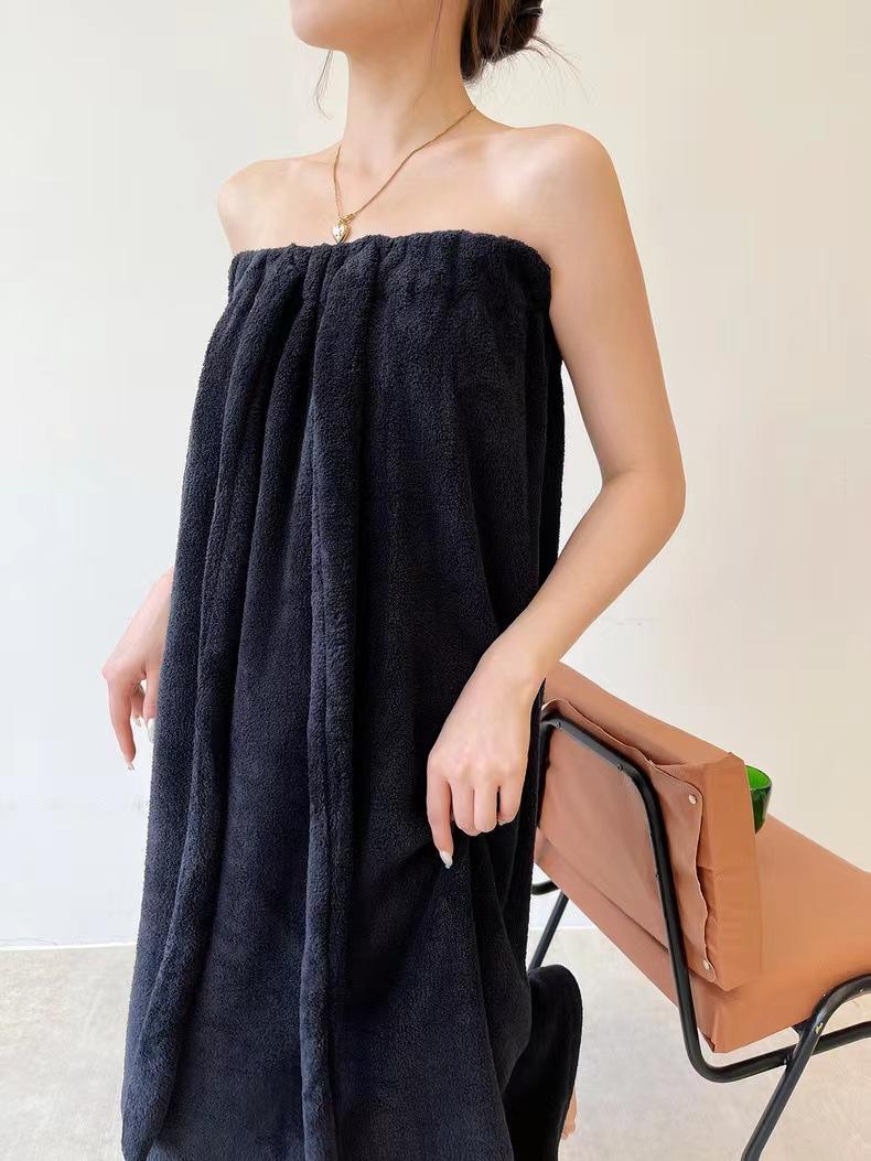 Women's Wearable Bath Towel Dress, Soft Absorbent Strapless Bath Robe, Summer Spa Shower Wrap for Home