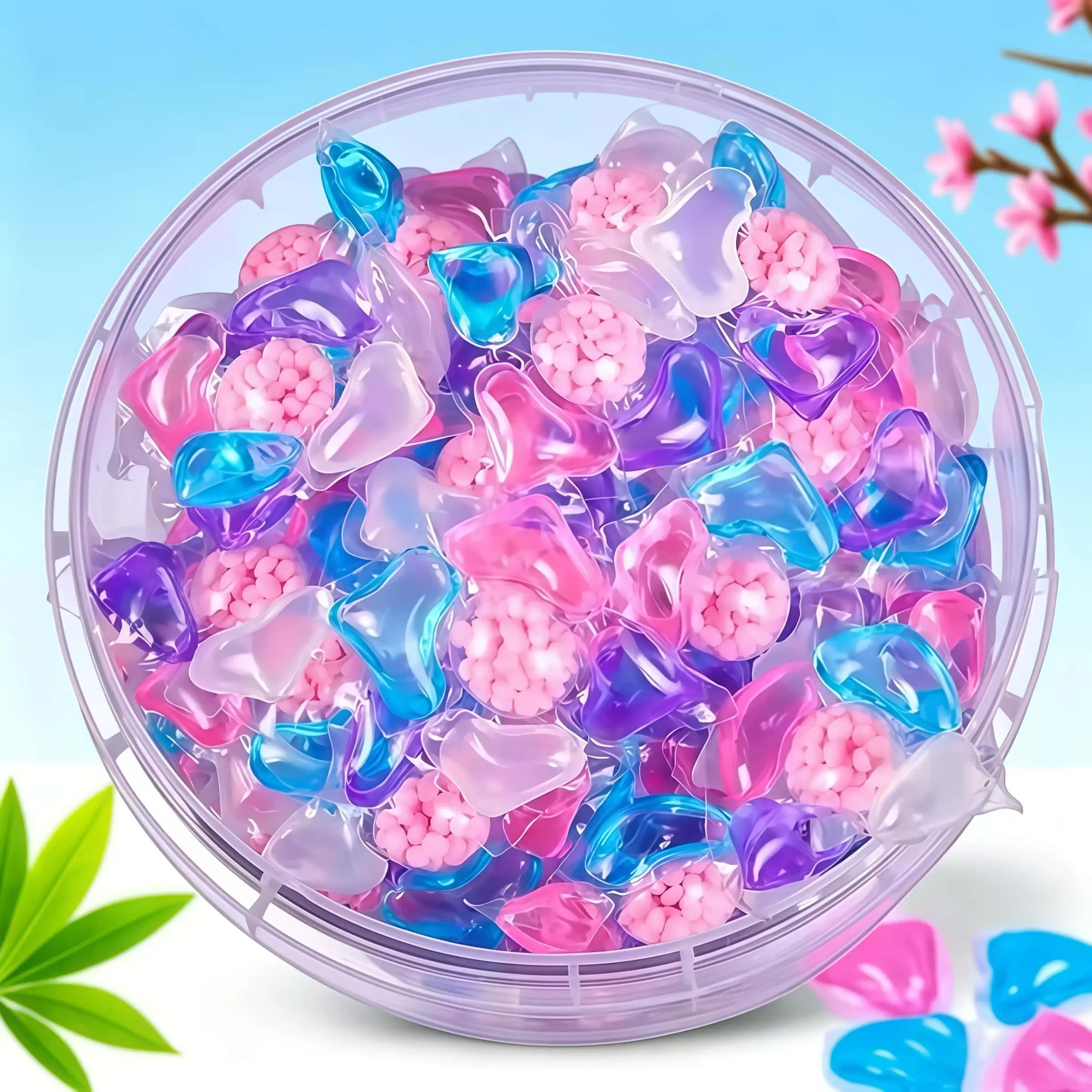 5D Upgrade Laundry Gel Beads, Laundry Balls, Antibacterial Anti-Mite, Strong Stain Removal, Fragrant Concentrated Liquid, Household Softener, 10/30/50/70/100 Bags