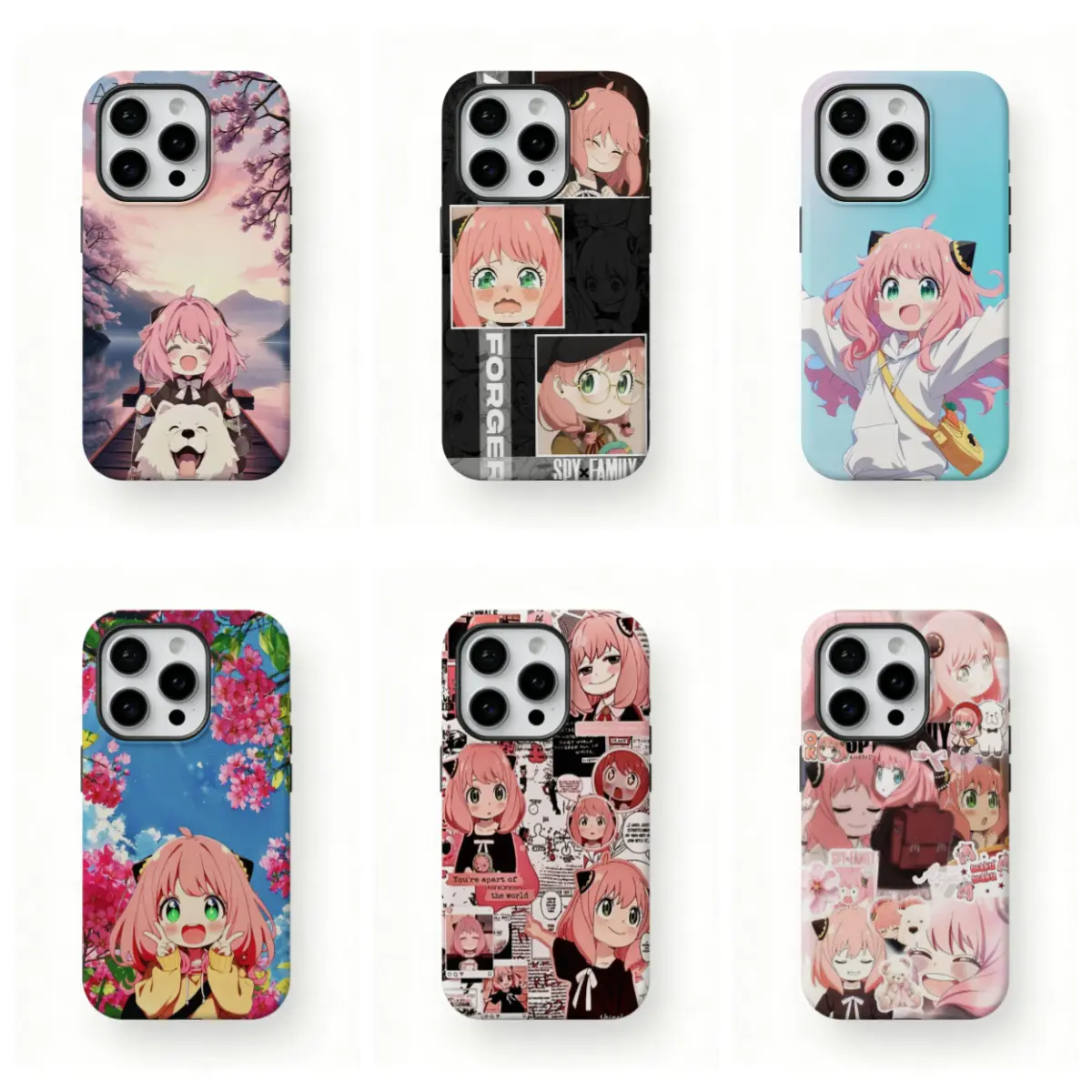 Spy x Family Anya Forger Anime Art Phone Case Accessories, Shock-Absorbing Anti-Drop Protective Cover for iPhone 12-17 Pro Max/Air/Plus, Samsung Galaxy S22-S26, Lightweight