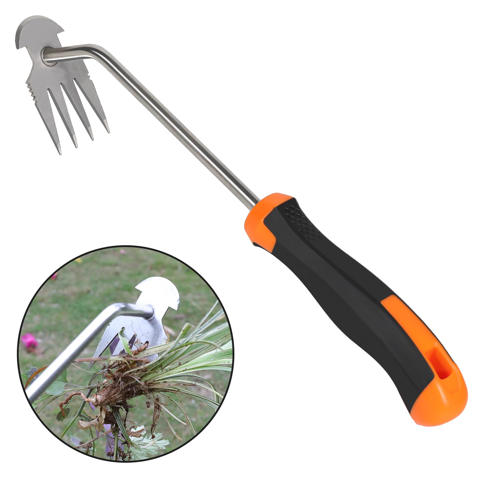 Garden Weeder Tool, Portable Garden Weeder Tool, Manganese Steel Weed Puller Tool, Hand Weeder Puller for Vegetable Gardening Backyard Farm Planting, Handle